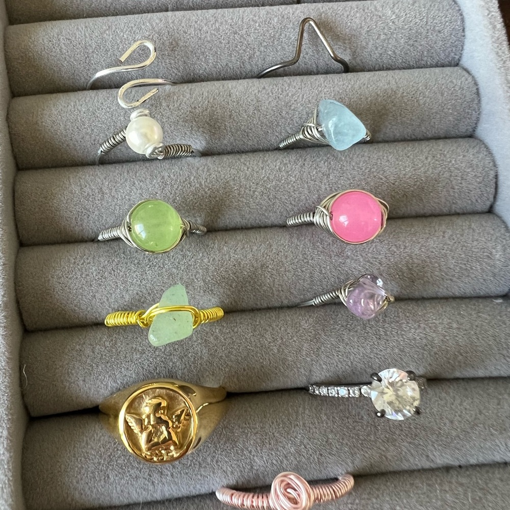 Elegant Multi-Color Wire Wrapped Rings Collection - Picture 2 of 2